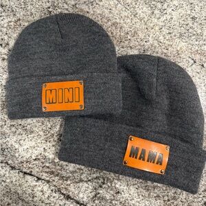 Mama & Mini beanies- grey